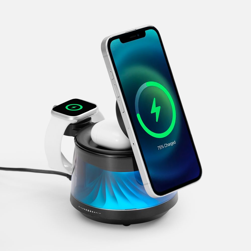 Bluetooth-колонка с подсветкой и беспроводной зарядкой Quantum